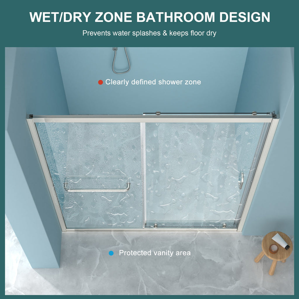 48" W x 72"H Single Sliding Bypass Shower Enclosure