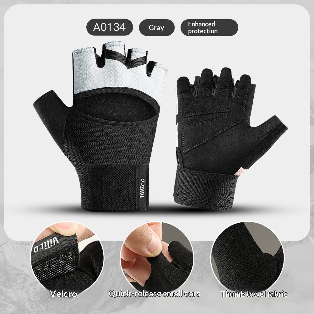 Non-slip Outdoor Cycling Sun-Protective Breathable Half-Finger Gloves