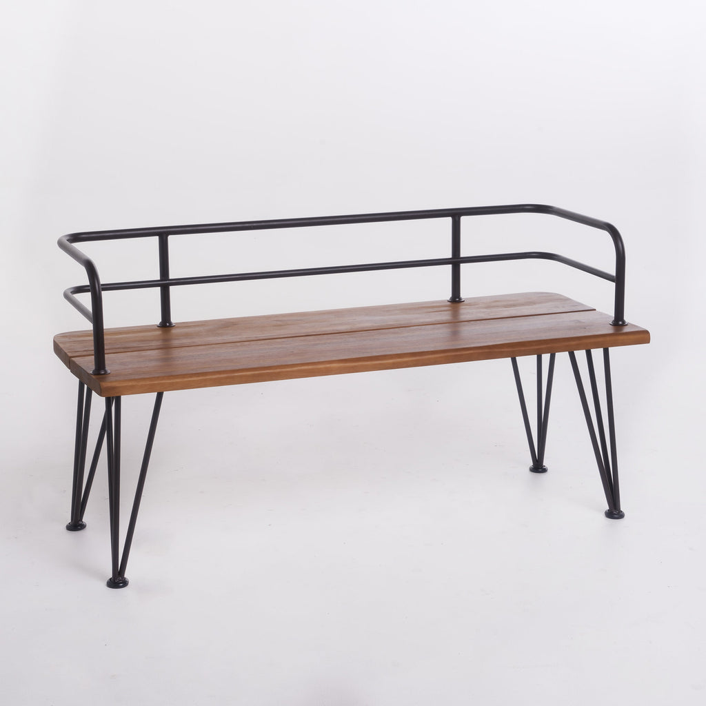 Zion Industrial Wood and Metal Bench