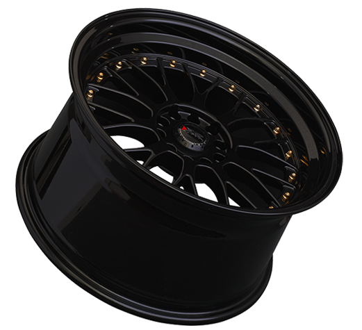 XXR 521 Wheel Black / Gold Rivets 18x8.5 +25 5x4.5,5x120