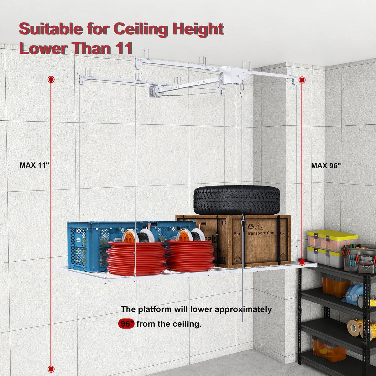 Overhead Garage Storage Rack 3x6 FT
