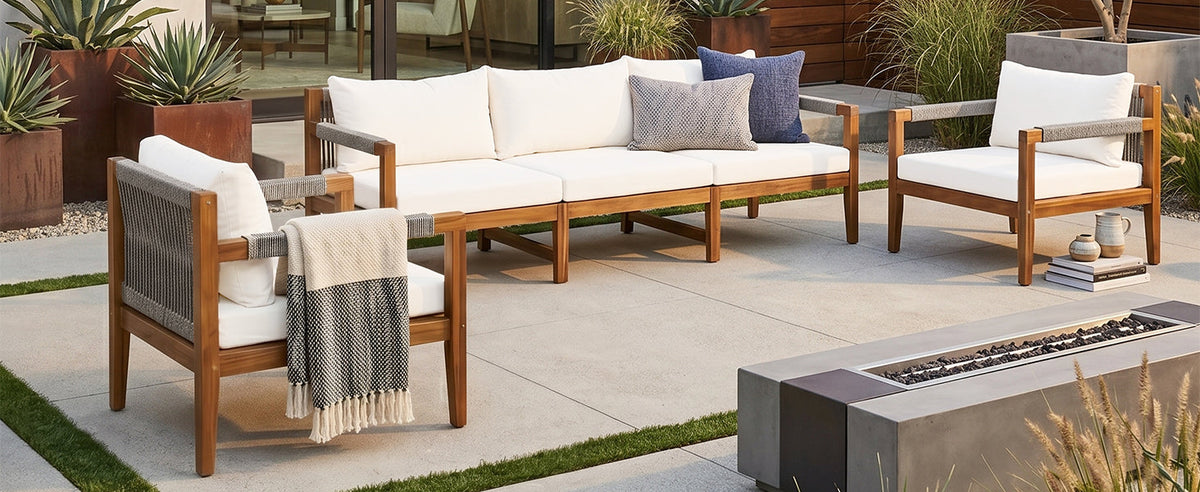 3 Pieces Outdoor Sectional Sofa Set