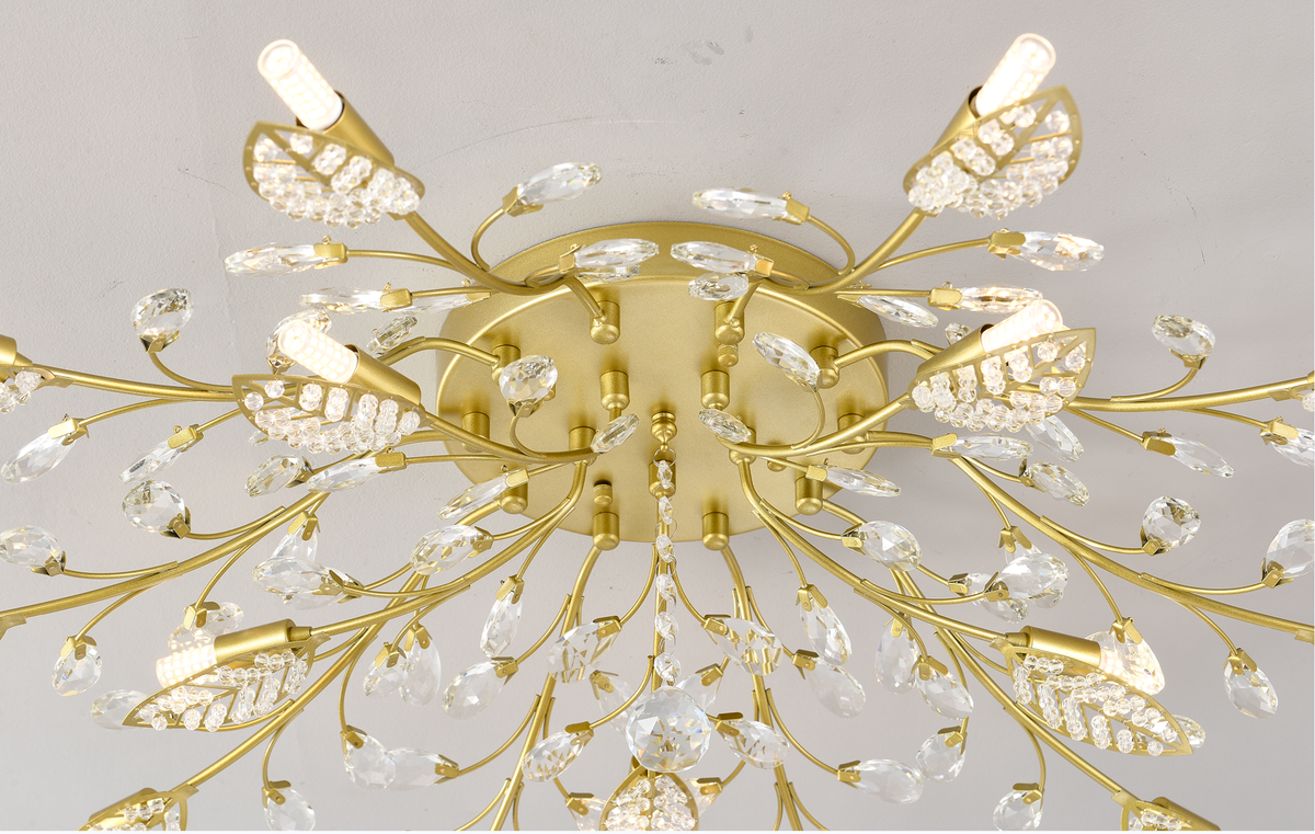 15-Light Chandelier Crystal Ceiling Lamp