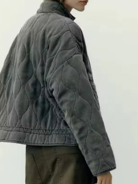 New Arrival Womens Diamond-quilted Cotton Jacket
