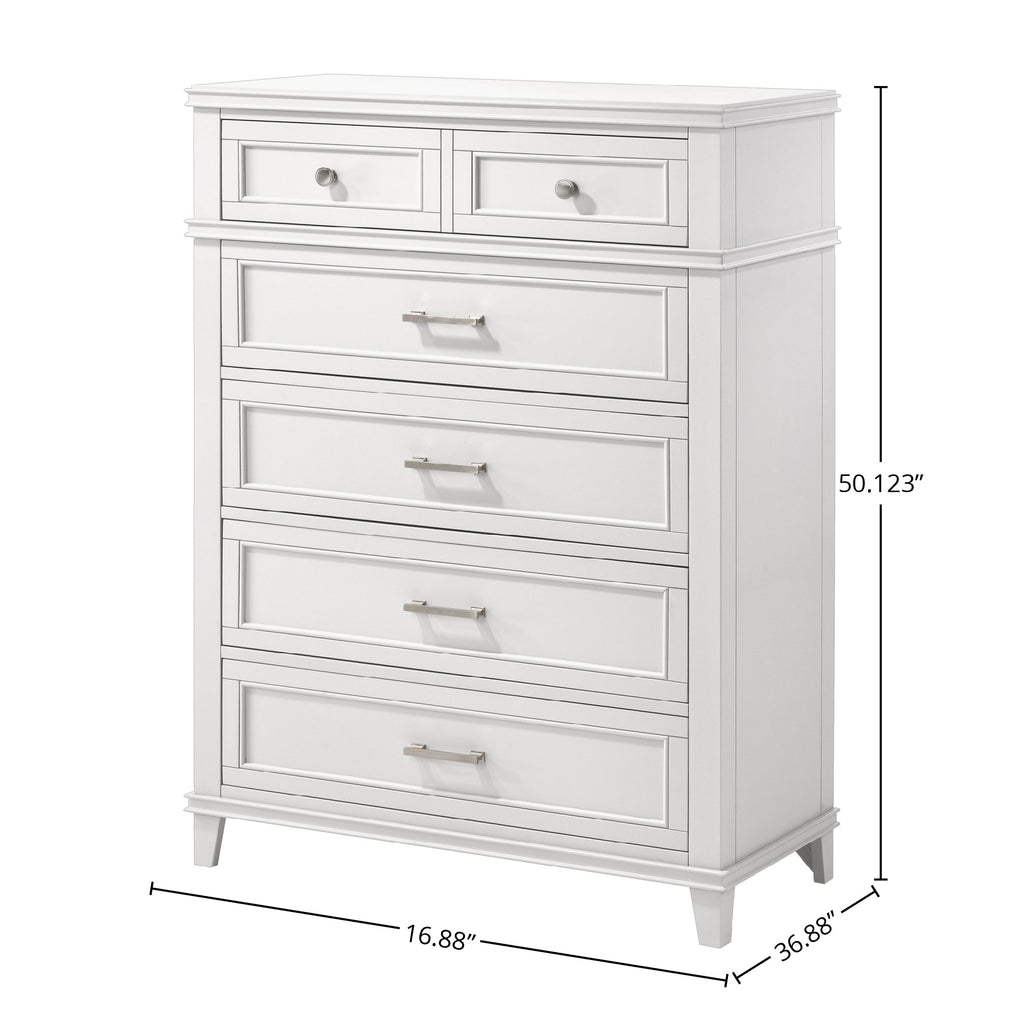 White 5 Drawer Chest