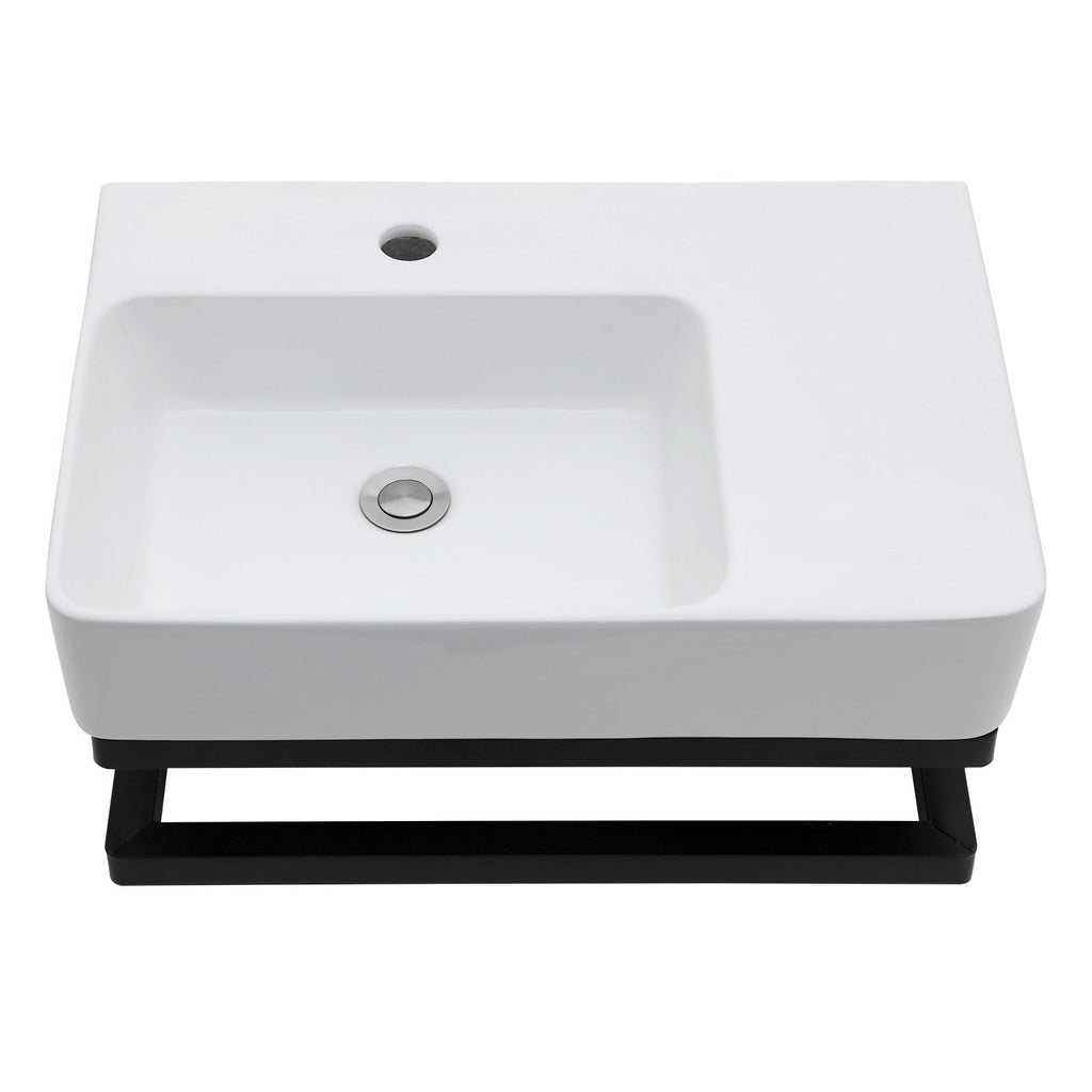 23.25"x15.75" Wall-Mounted Rectangular Ceramic Bathroom Sink