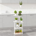 White S-Shaped Plant Stand - 8 Tier Plant Shelf