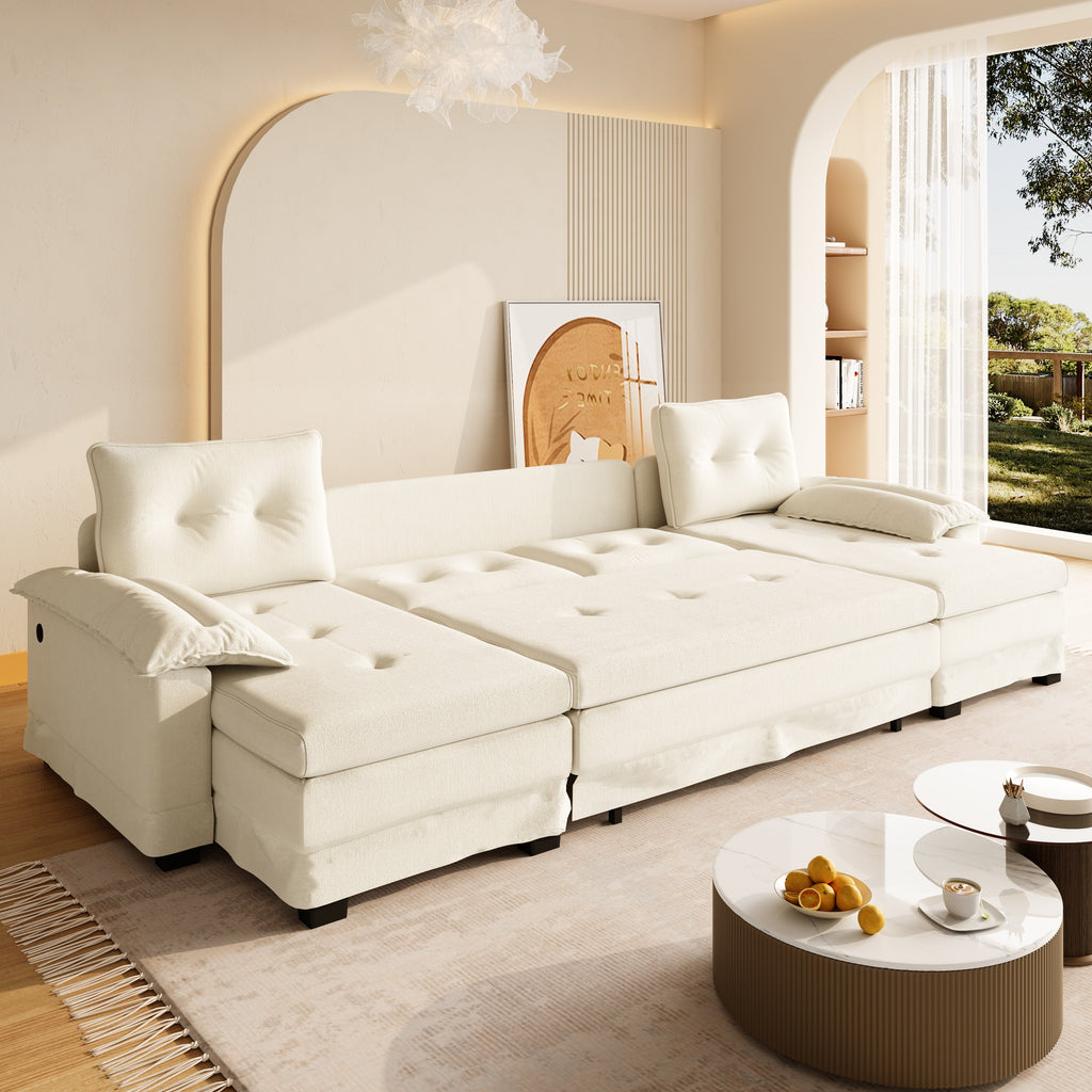 U-Shaped Sleeper Sofa with Pull Out Bed