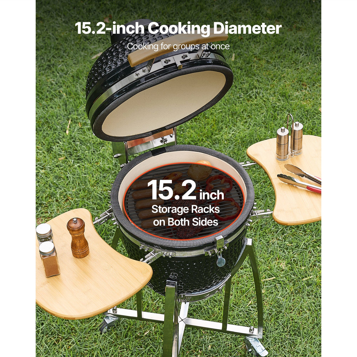VEVOR 18" Kamado Charcoal Smoker and Grill