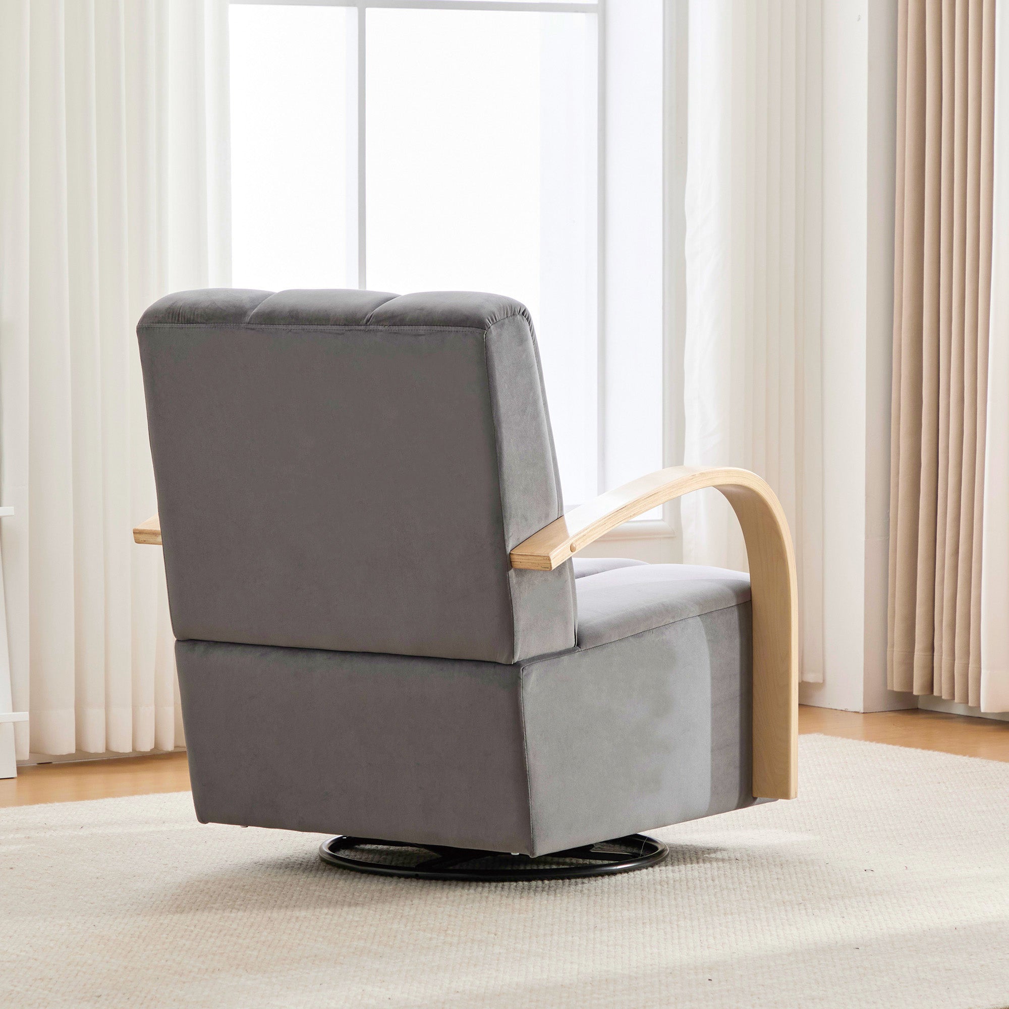 30.7"W Upholstered 360° Swivel Accent Chair