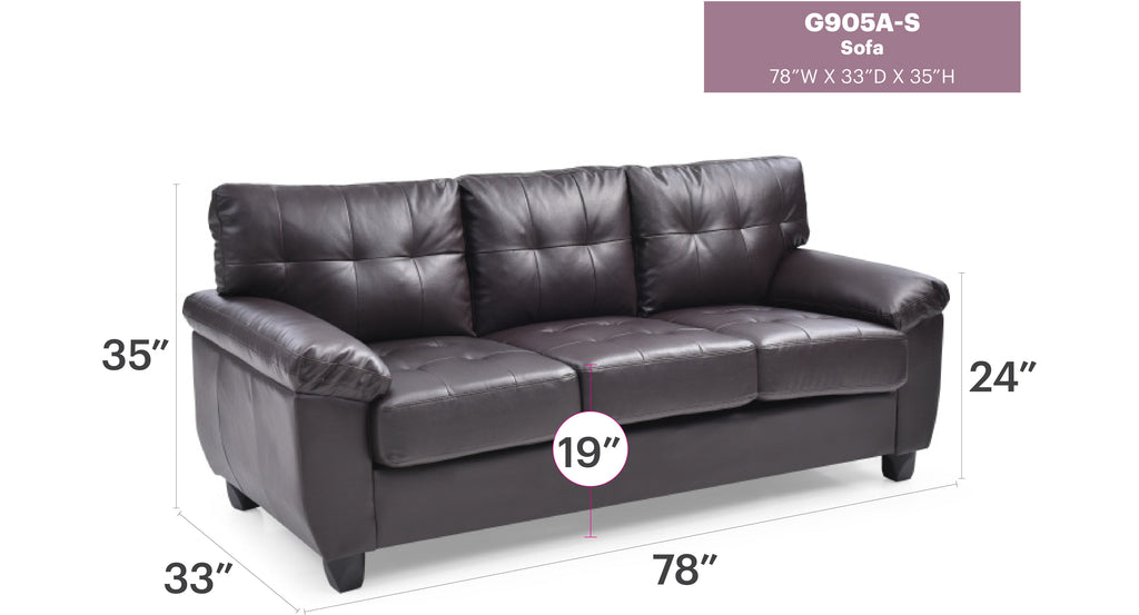 Gallant G905A-S Sofa - Cappuccino