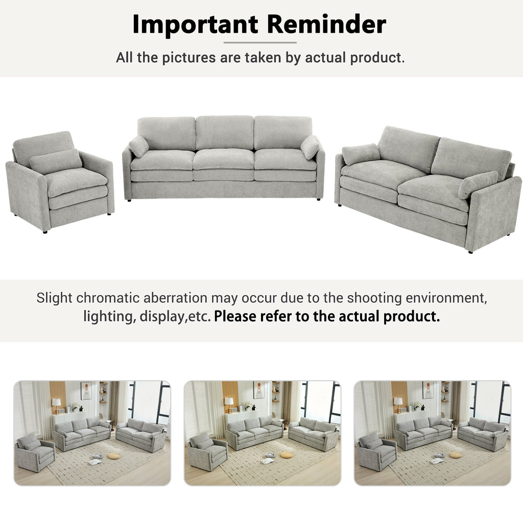 Cozy Upholstered Sofa Set - Oversized Comfortable Design