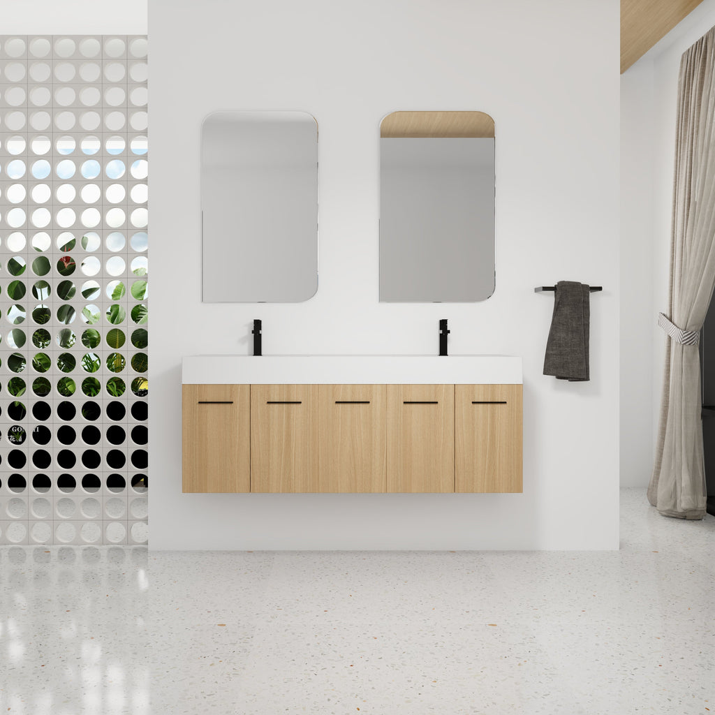 60" Floating Double Sink Bathroom Vanity with Extra-Large Storage