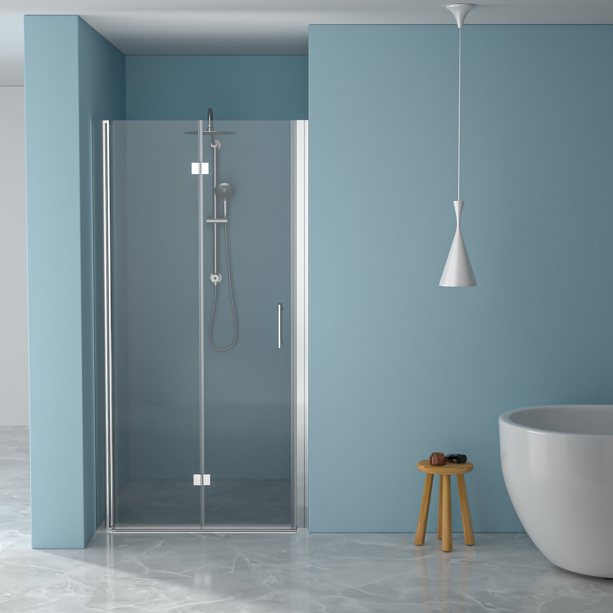 36"W x 72"H Fold Frameless Shower Door