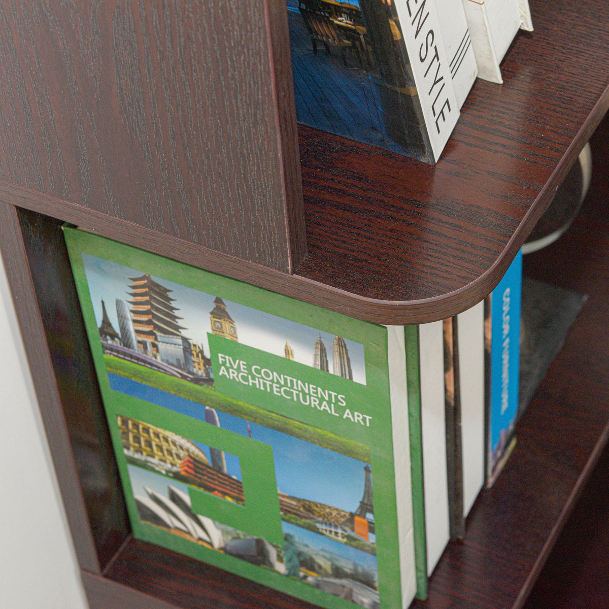 Extended Size Freestanding L-Shaped Corner Bookshelf