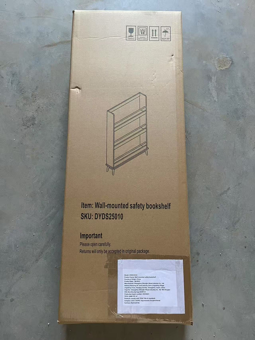 Wall-Mounted Kids Bookshelf with 3 Front-Facing Display Shelves