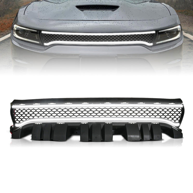 ANZO 15-23 Dodge Charger Black LED Grille w/ Initiation & Running Light/DRL Bar 901028