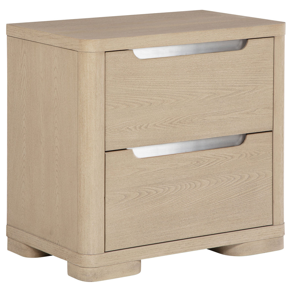 Mirador Light Elm 2-Drawer Nightstand Bedside Table