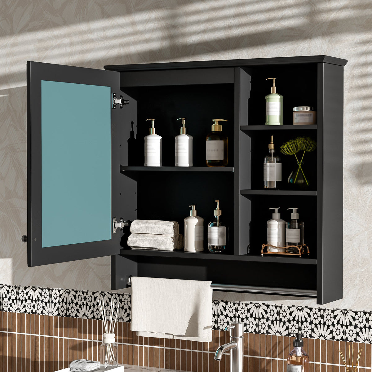 30 Inch Wall-Mount 2-in-1 Mirror Cabinet