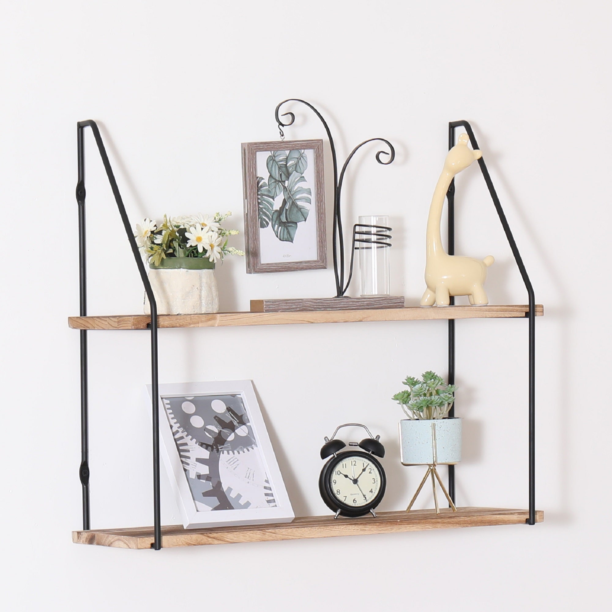 Gardenia Floating Shelf with Metal Brackets