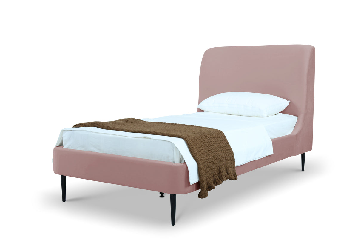 Heather Upholstered Velvet Twin Bed