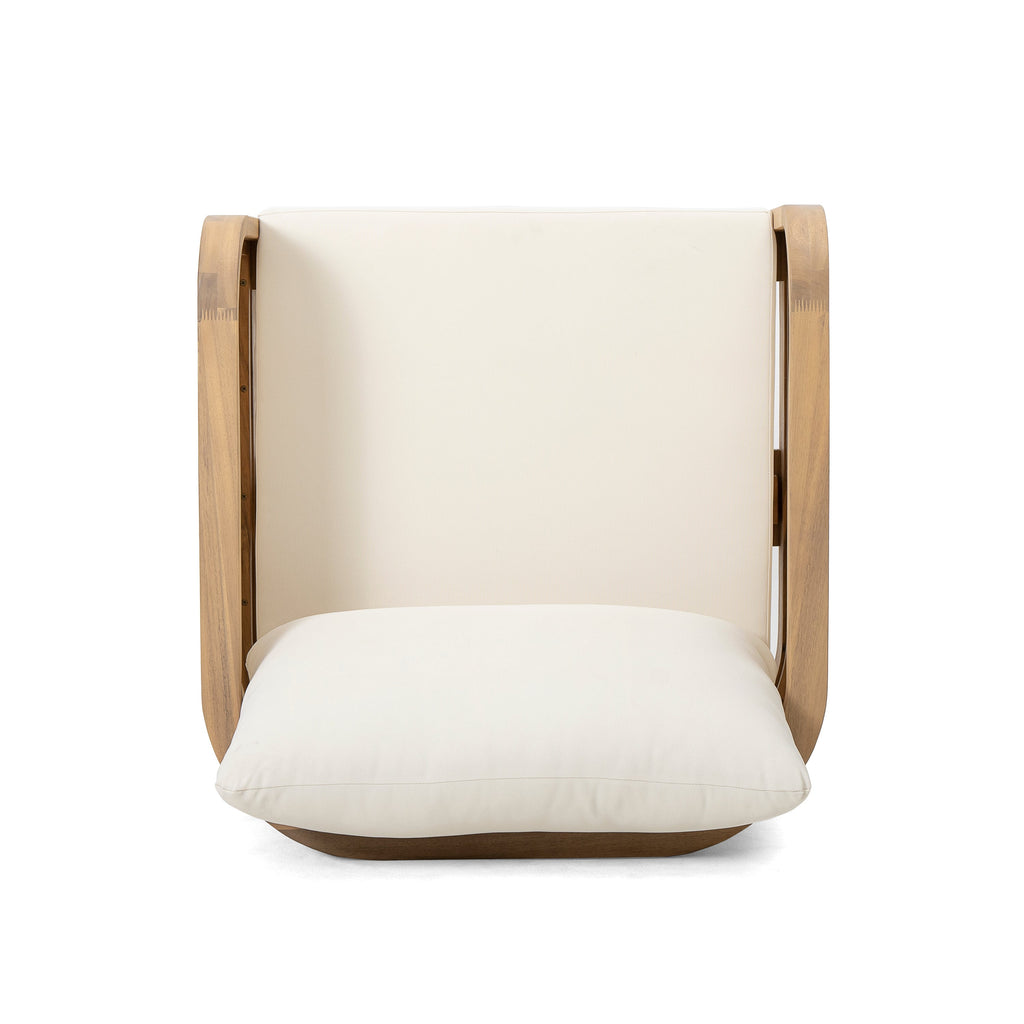 Outdoor Acacia Wood Patio Club Chair Set (Set of 2)