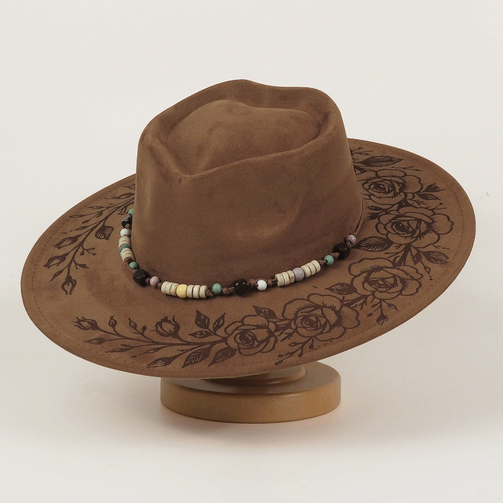 Western Cowboy Hat Fashion Embossed Laser-Engraved Top Hat