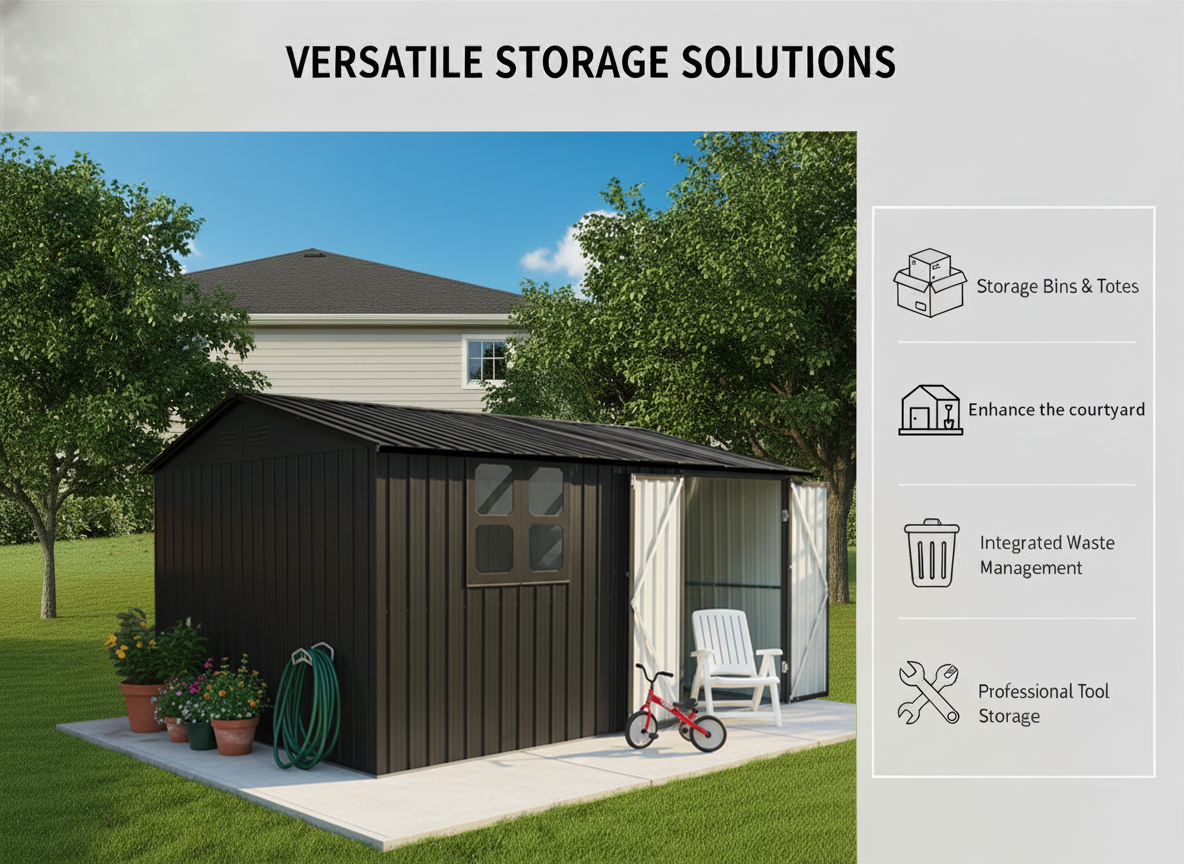 12x10 Ft Metal Garden Sheds Outdoor Storage Sheds