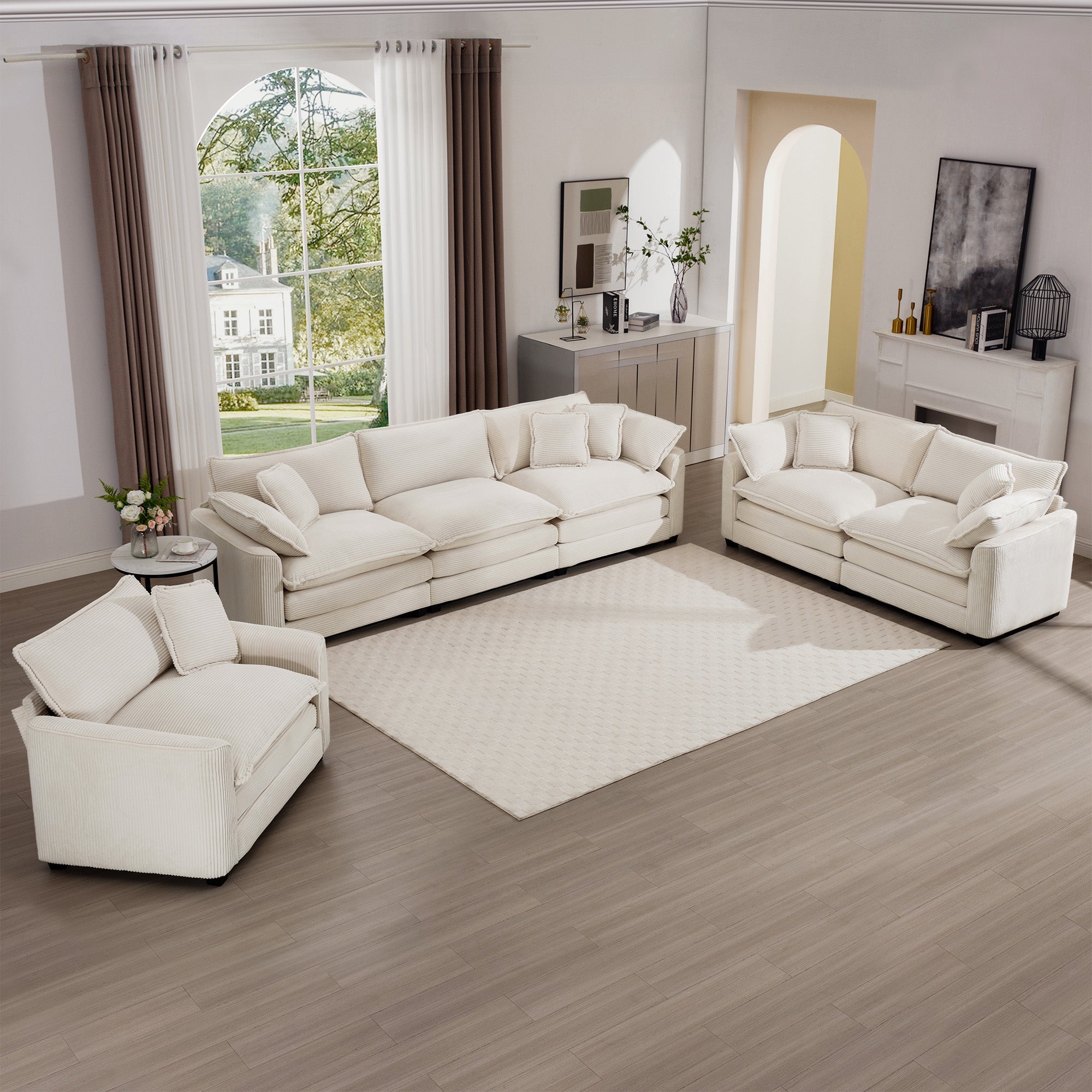 3-Piece Sofa Set - Comfortable Oversized Design