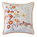 Thanksgiving Embroidered Floral Throw Pillow – Autumn Harvest Accent Cushion Set