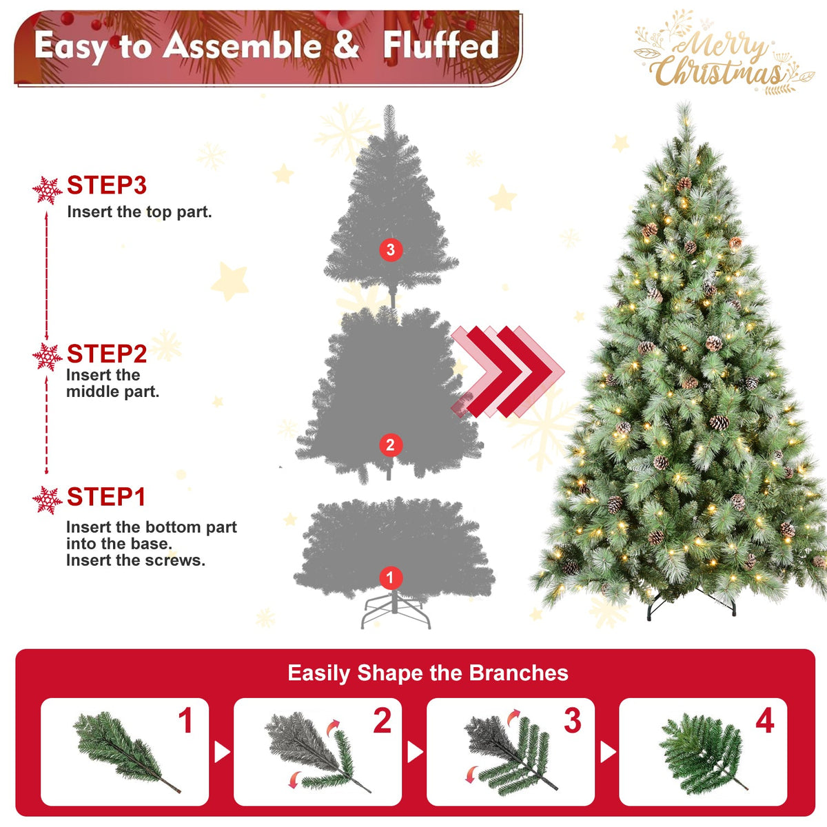 4FT Christmas Tree with 150 Warm Lights