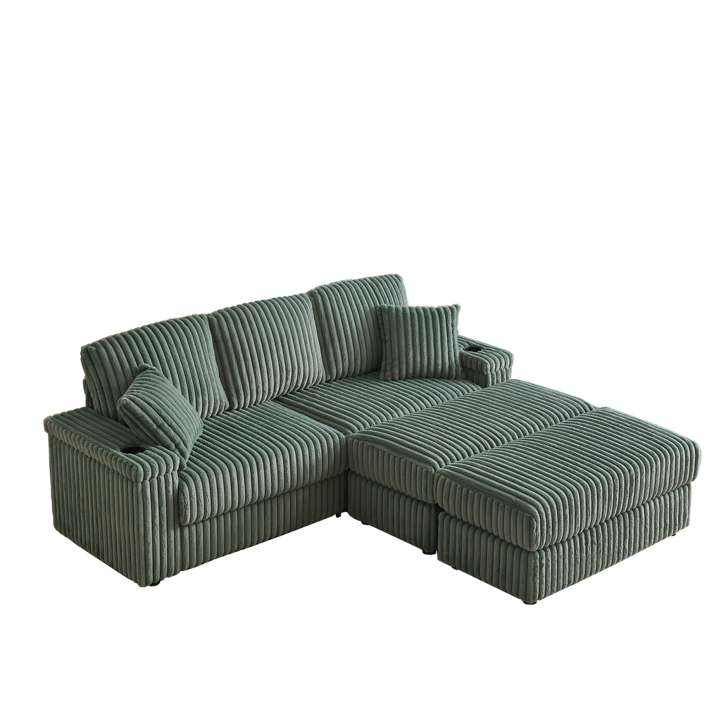 84-Inch Corduroy 3-Seater Sofa