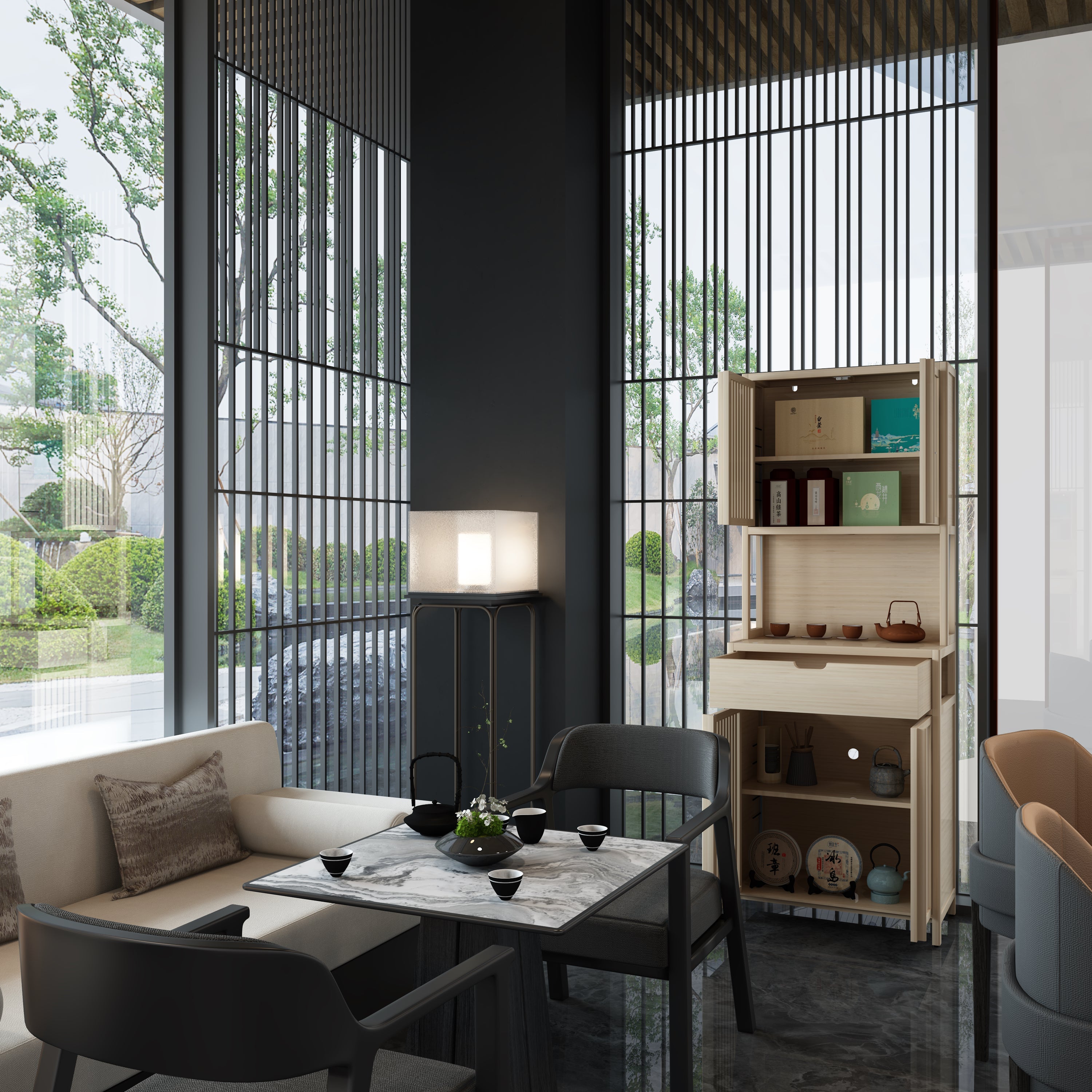 Double-Door Bamboo High-Capacity Storage Cabinet