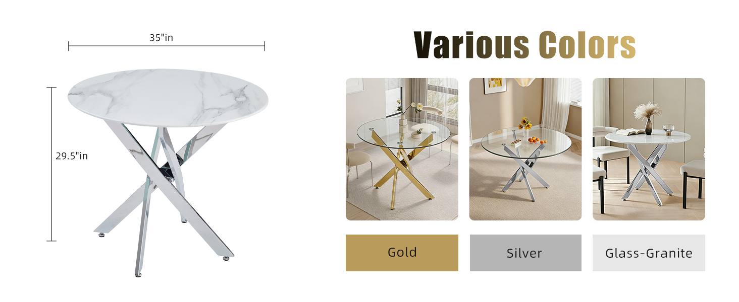 Modern Round Glass Dining Table