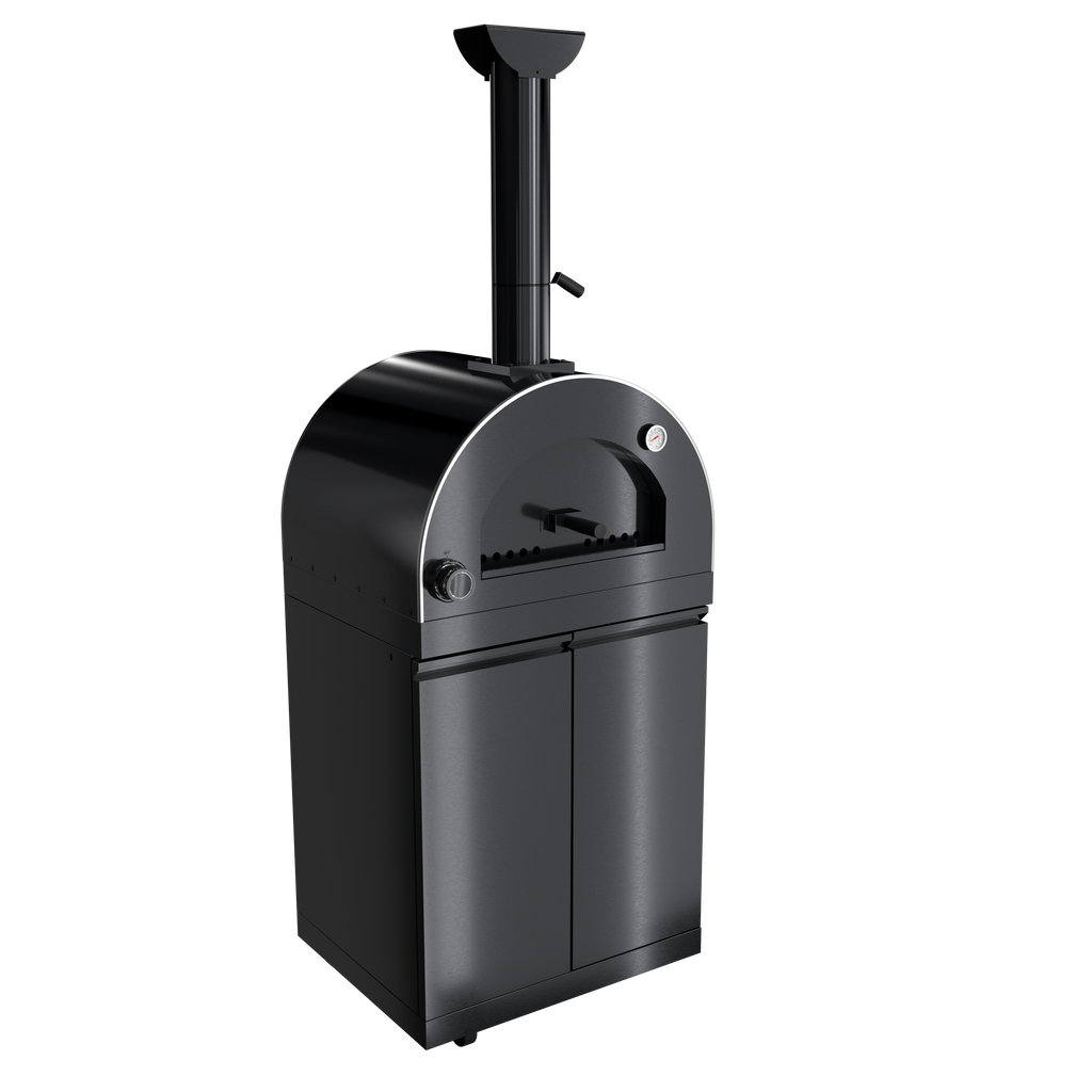 Black Gas Grill Four Burners - Stainless Steel Outdoor Kitchen