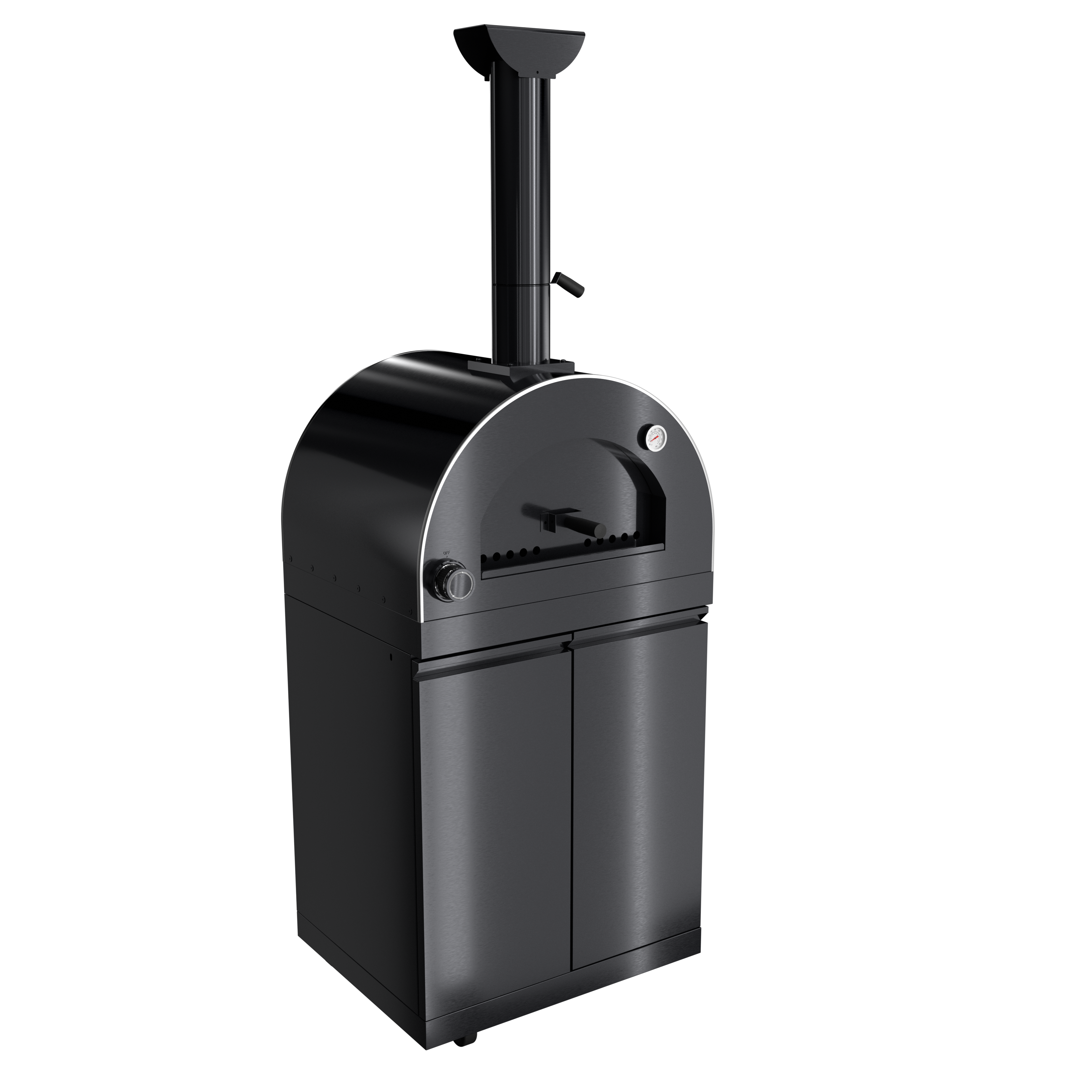 Black Gas Grill Four Burners - Stainless Steel Outdoor Kitchen