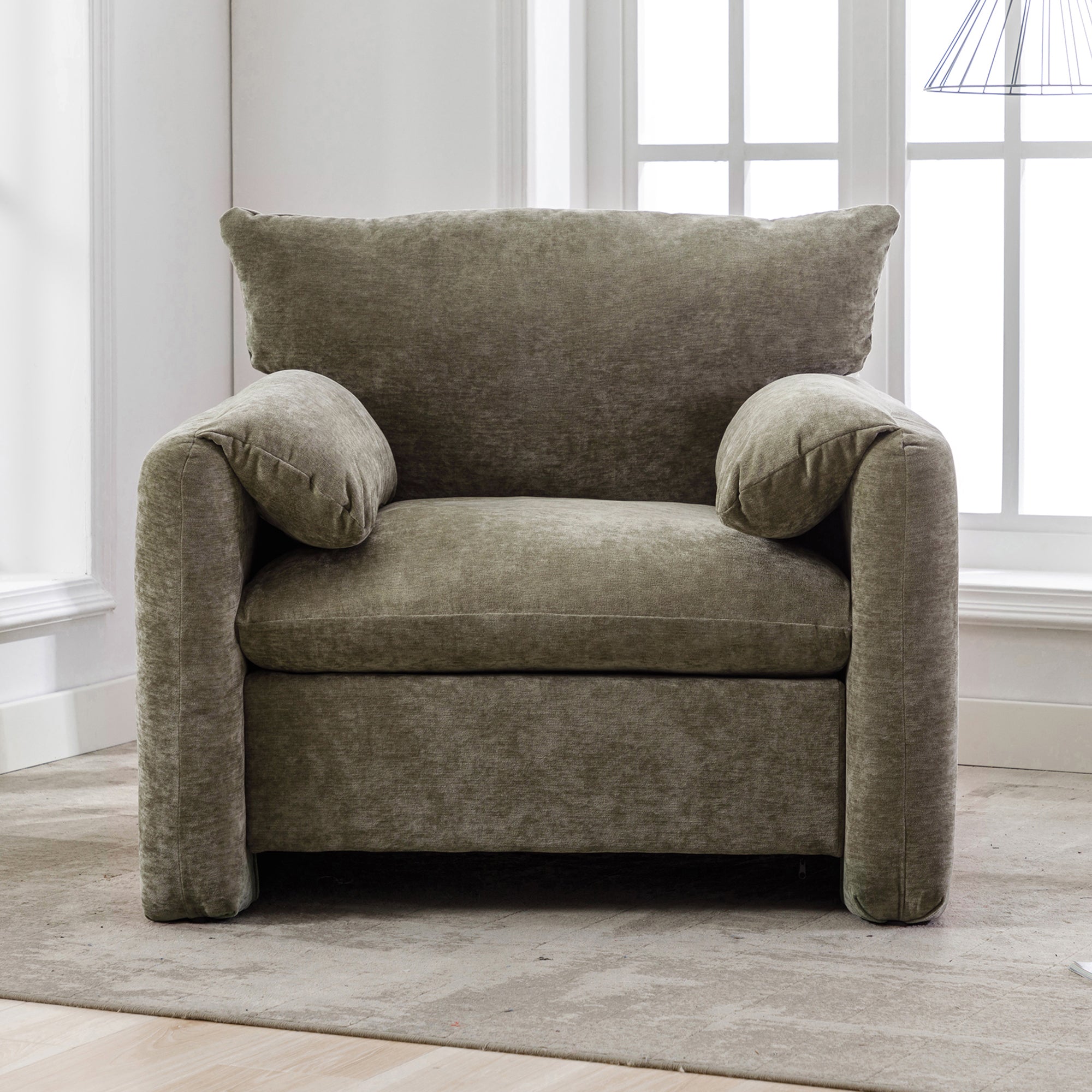 Modern Style Chenille Oversized Armchair