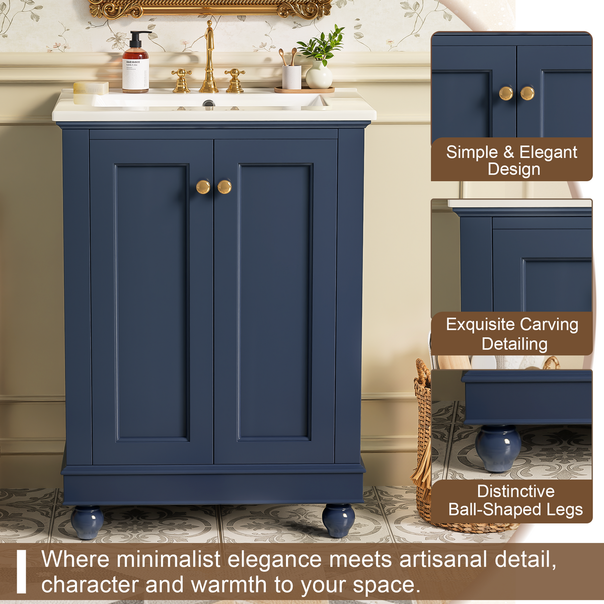 24 Inch Modern Bathroom Vanity Cabinet
