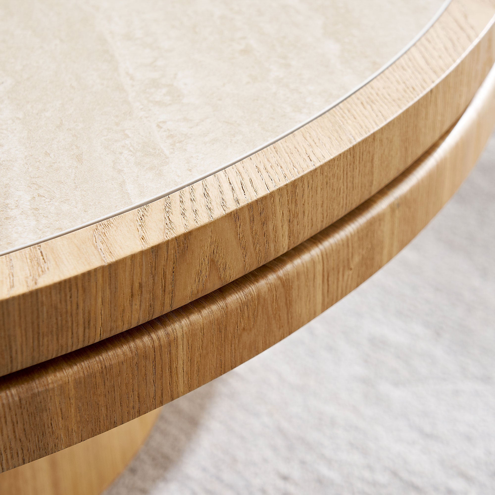 Sintered Stone Coffee Table with MDF Pedestal