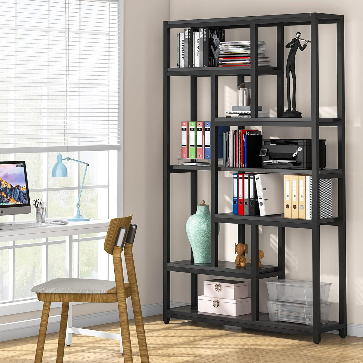 78.7" Extra Tall 7-Tier Industrial Bookcase