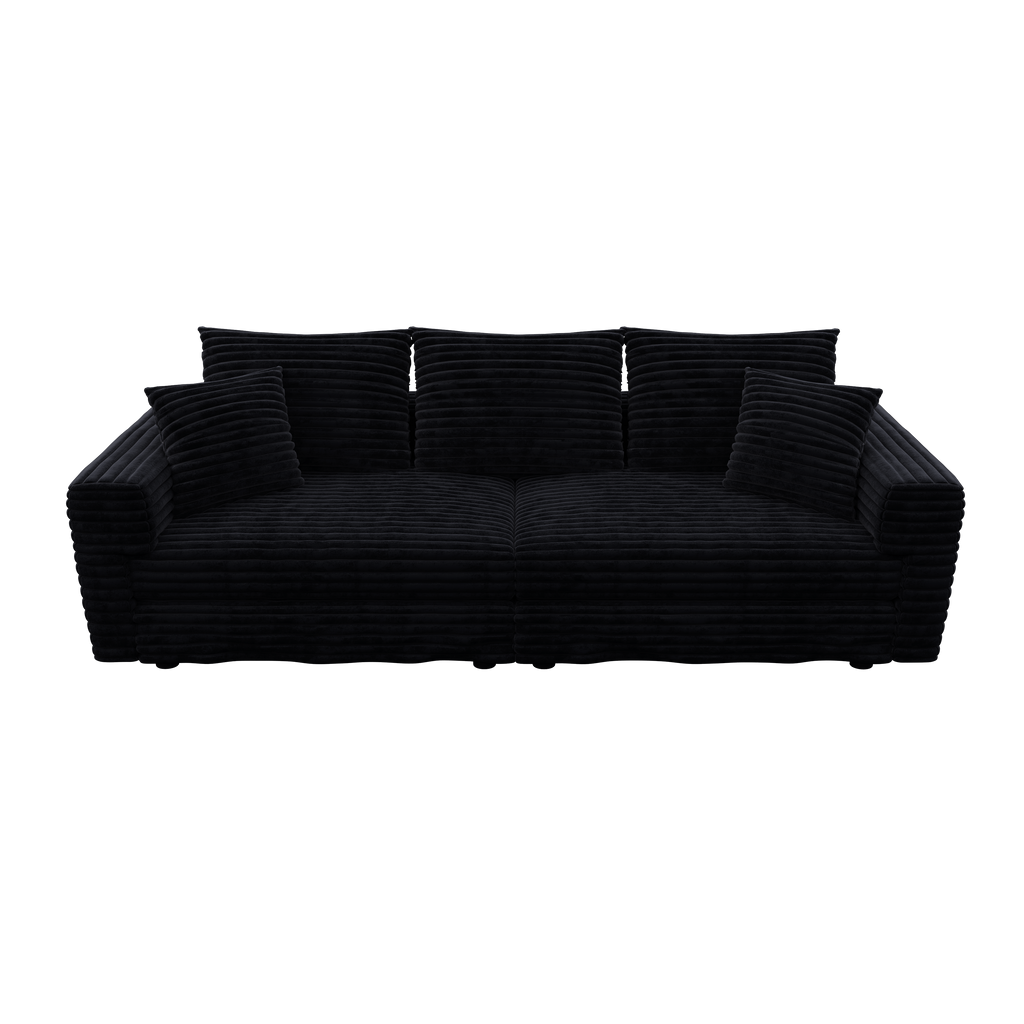 Plush Corduroy 3-Seat Sofa