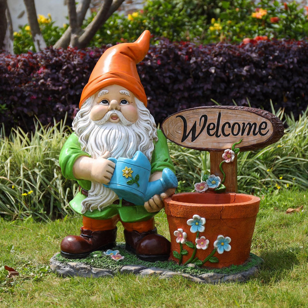 Outdoor Garden Gnome Flower Pot Planter