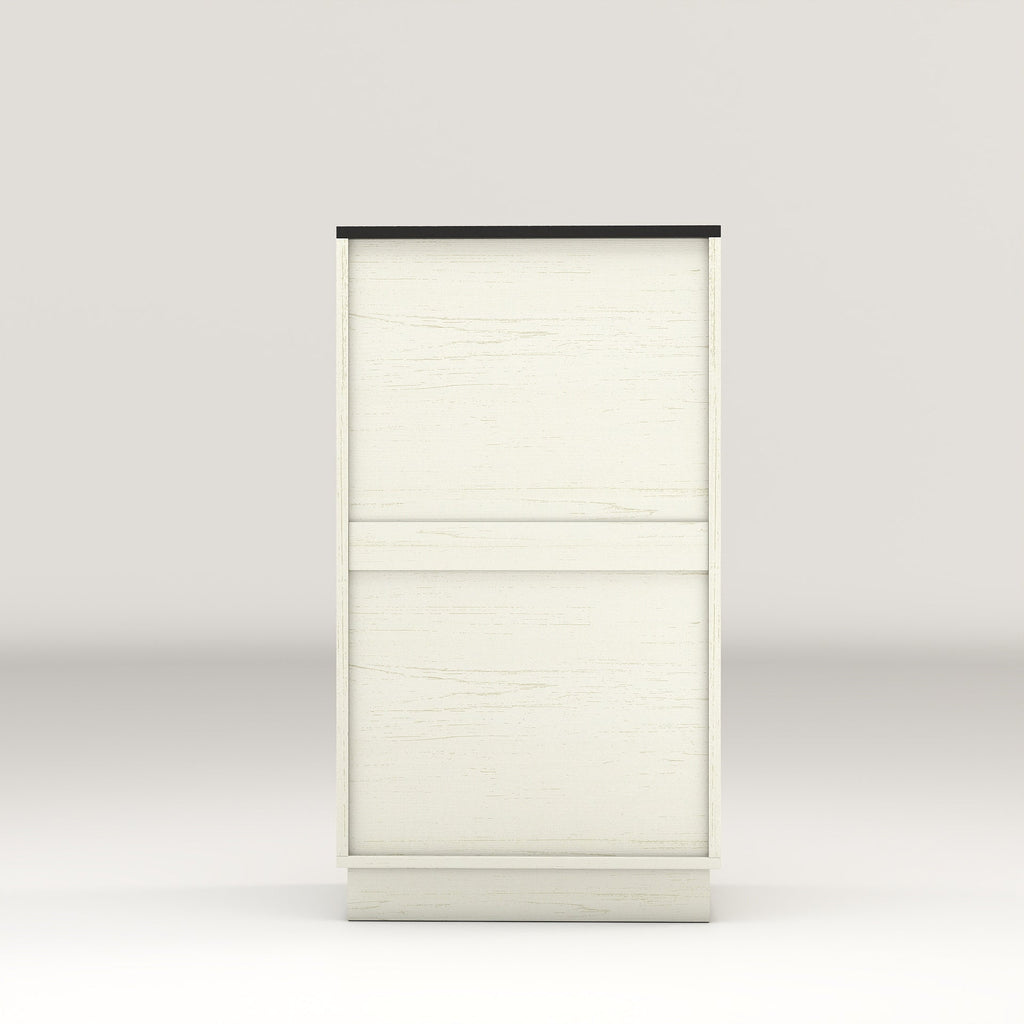 Woodgrain Tilt-Out Trash Can Cabinet with Wave-Textured Drawer