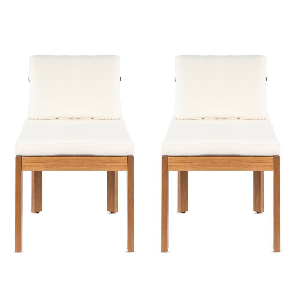 Acacia Wood Outdoor Dining Chair Set of 2