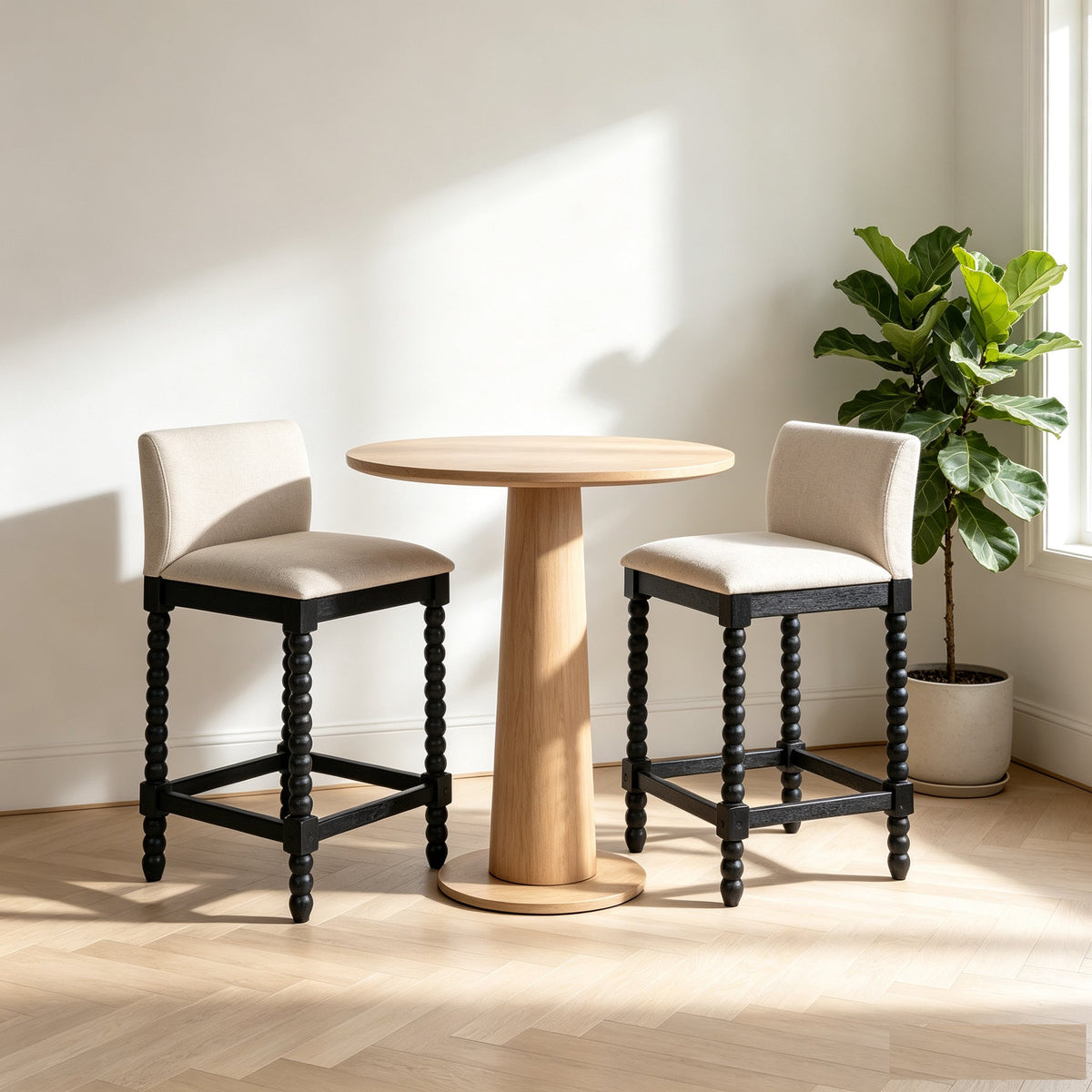 Farmhouse Coastal Counter Stools Set of 2