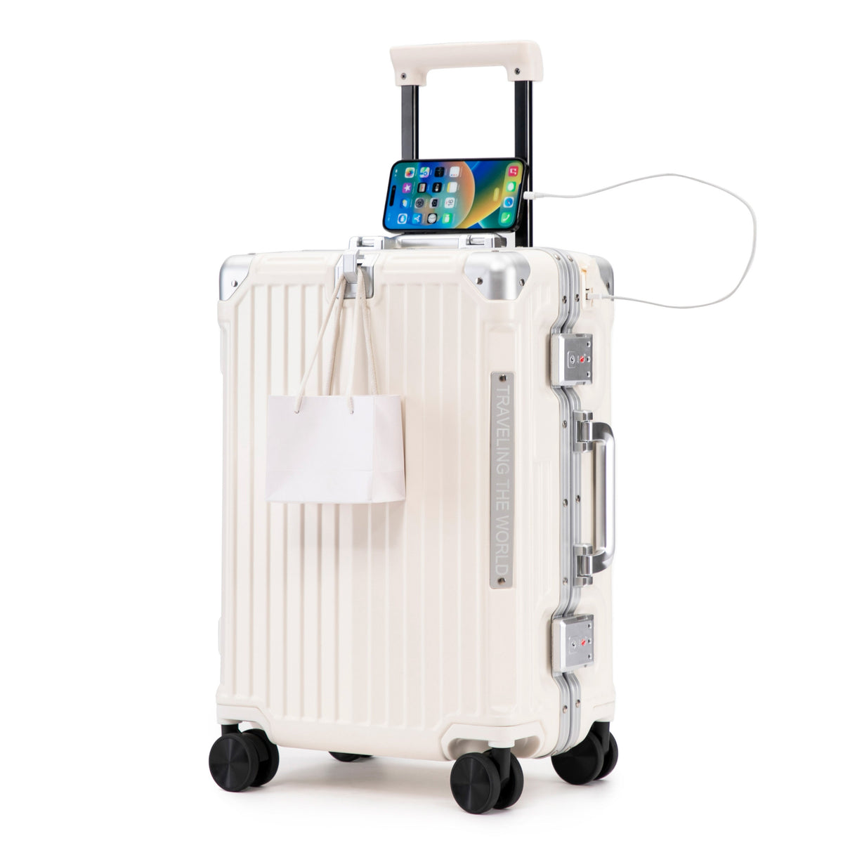 20 Inch Carry On Luggage - Aluminum Frame Hard Shell Suitcase