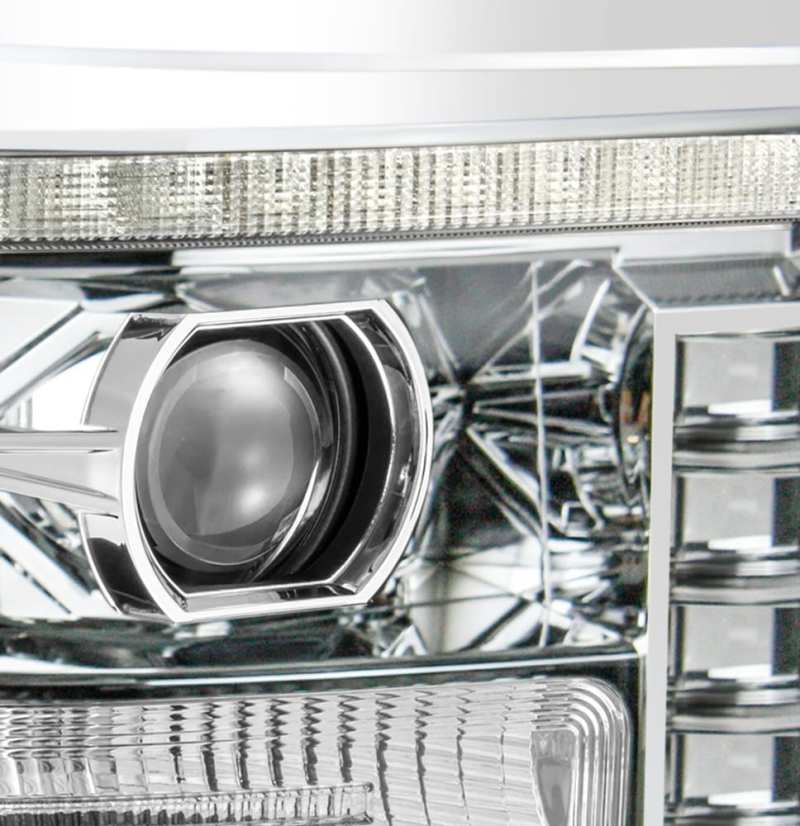 AlphaRex 11-16 Ford F-350 SD LUXX LED Proj Headlights Plank Style Chrm w/Activ Light/Seq Signal/DRL 880145 *Discontinued