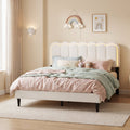 Lambswool Petal Headboard Bed Frame
