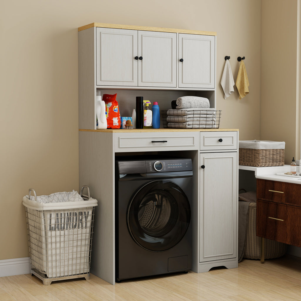 Over the Washer, Dryer and Robot Vacuum Storage Cabinet