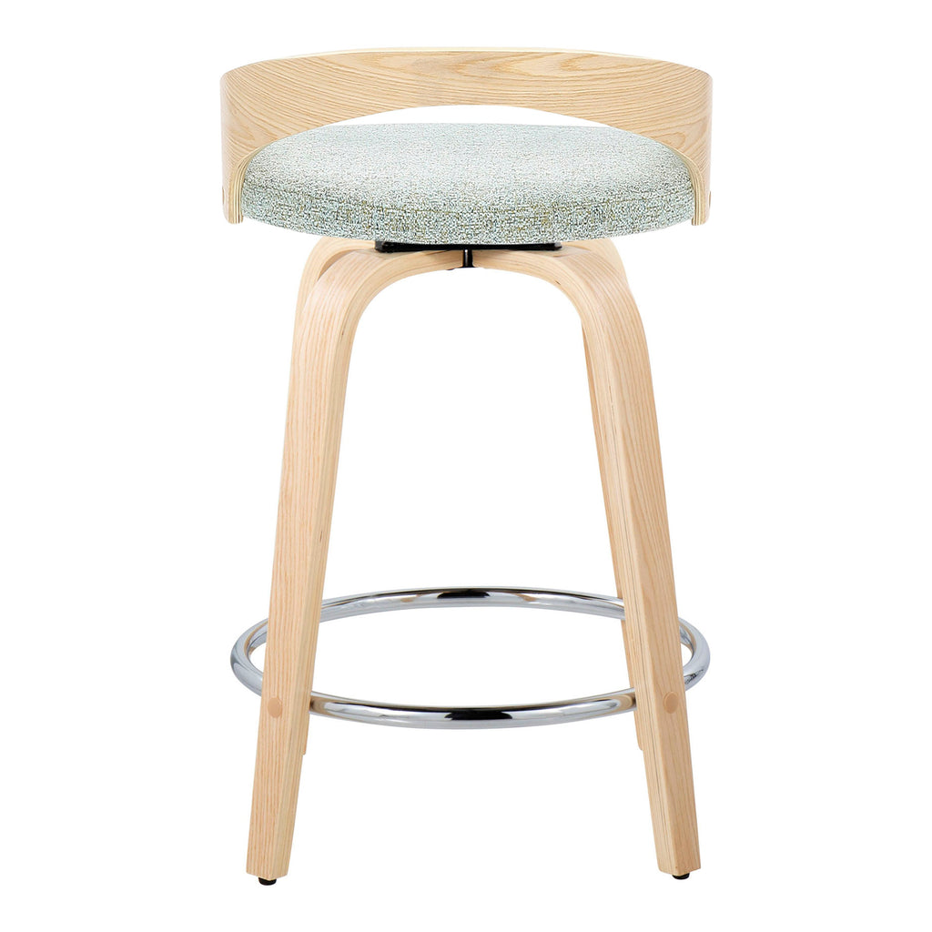 24" Contemporary Fixed-Height Counter Stool with Swivel